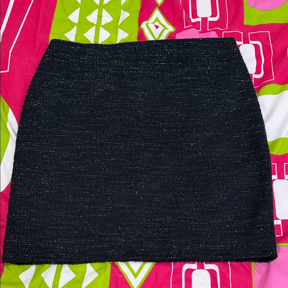 Le Chateau Black Textured Pencil Skirt